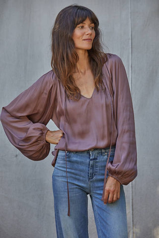 Satin Long Sleeve Blouse