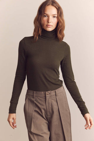 Wool Blend Lightweight Turtleneck