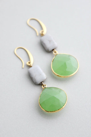 Green & Gray Magnesite Earrings