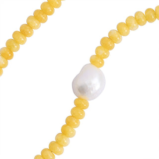 Golden Citrine Pearl Necklace