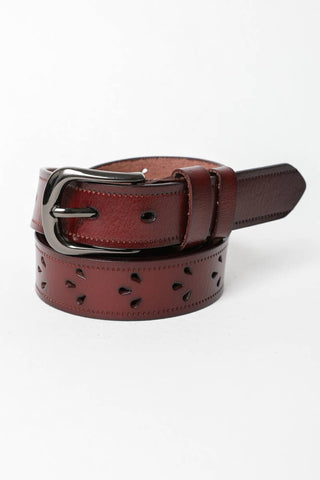 Petal Punch-Out Leather Belt
