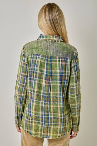 Hearthstone Washed Plaid Fringe Shirt