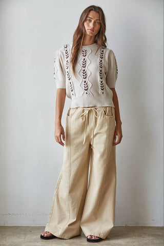 The Contrast Stitch Knit Pullover