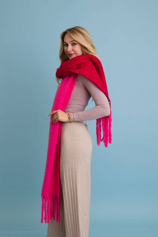 Ember Two-Tone Fringe Scarf