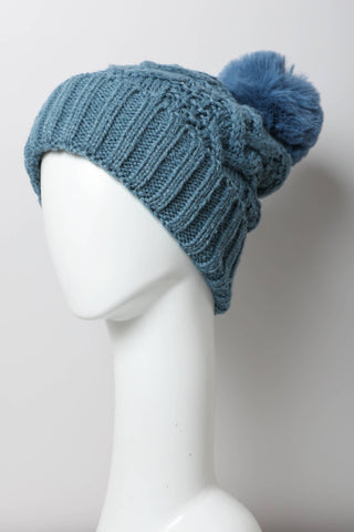 Chalet Thermal-Lined Cable Knit Pom Beanie