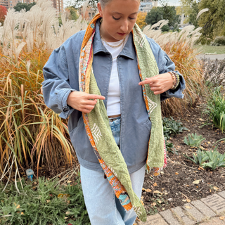 Kantha Scarf Scarves | Made From Recycled Cotton Saris 