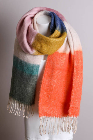 Palette Color Block Faux Mohair Scarf