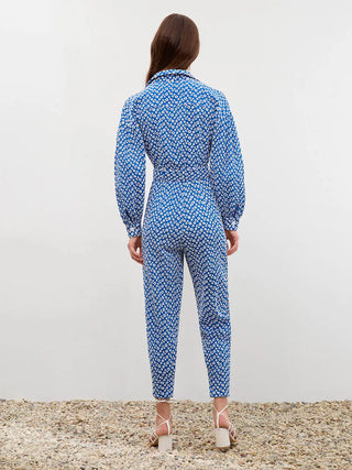 Eyelet Self-Belt Jumpsuit