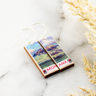 Vintage Montana Travel Poster Earrings