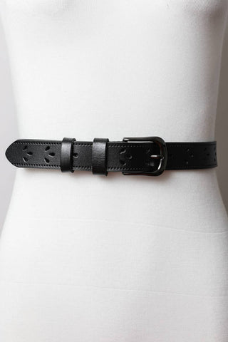 Petal Punch-Out Leather Belt