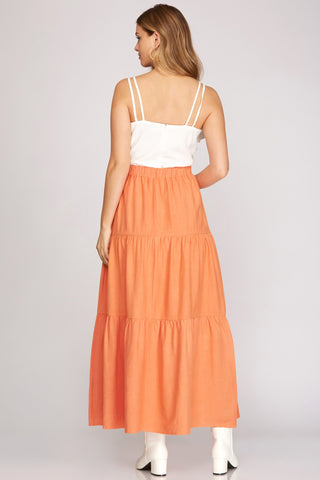 The Terracotta Tiered Maxi Skirt