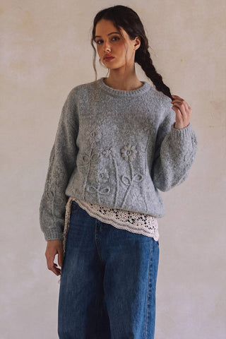 The Meadow Embroidered Floral Sweater