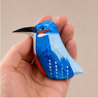 Hand-carved, hand-painted Kingfisher Figurine