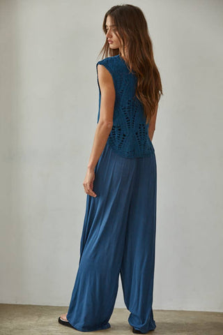 The Crochet Layer Wide Leg Jumpsuit