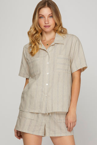 The Driftwood Striped Linen Shirt
