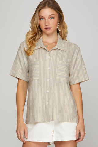 The Driftwood Striped Linen Shirt