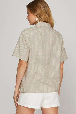 The Driftwood Striped Linen Shirt