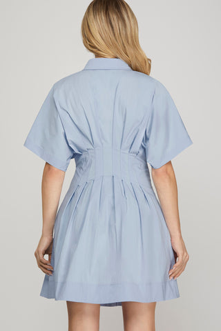 The Iris Pleated Shirt Dress