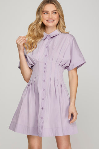 The Iris Pleated Shirt Dress