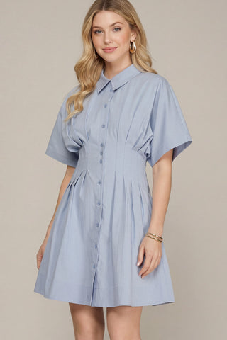 The Iris Pleated Shirt Dress