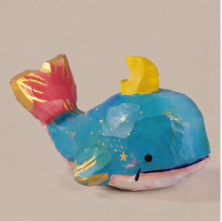 Hand-Carved Basswood Whale Figurine