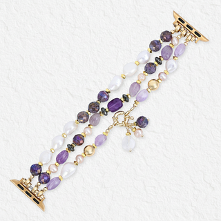 Amethyst Pearl Cluster Stretch Apple Watch Strap