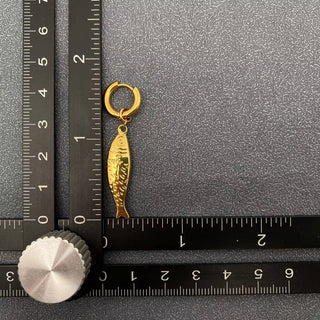 Fish Charm Huggie Earrings