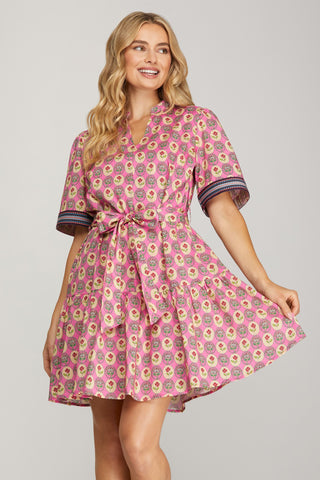 Cameo Block Print Mini Dress