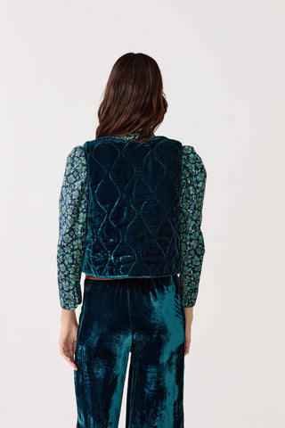 Waves Velvet Quilted Vest