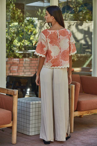 The Lace Trim Keyhole Top