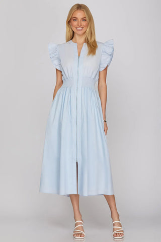 Meridian Zip Front Midi Dress