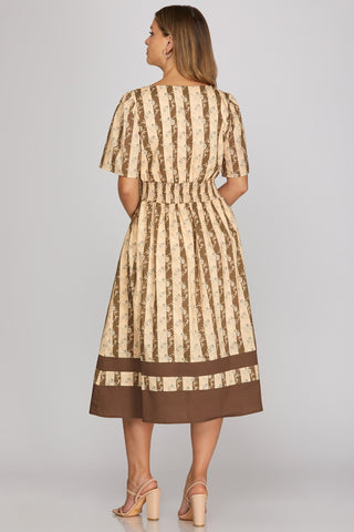 The Adeline Smocked Waist Midi Dress