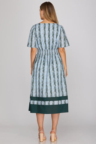 The Adeline Smocked Waist Midi Dress