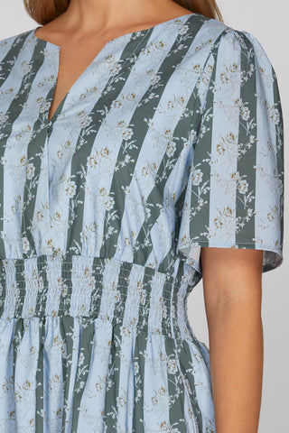The Adeline Smocked Waist Midi Dress