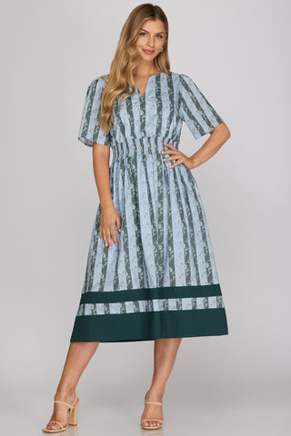 The Adeline Smocked Waist Midi Dress