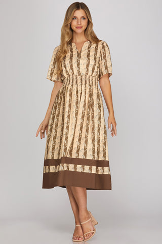 The Adeline Smocked Waist Midi Dress