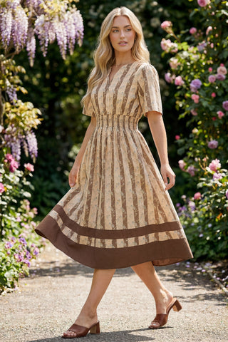 The Adeline Smocked Waist Midi Dress