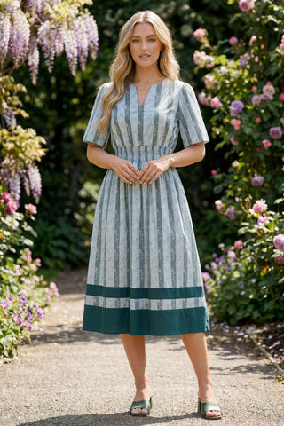 The Adeline Smocked Waist Midi Dress