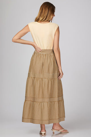 The Frances Striped Combo Midi Dress
