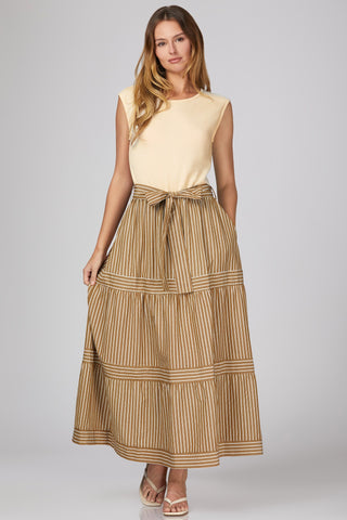 The Frances Striped Combo Midi Dress