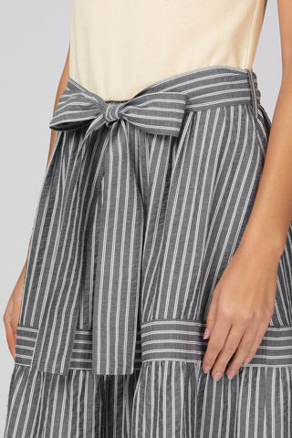 The Frances Striped Combo Midi Dress