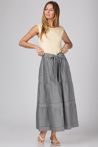 The Frances Striped Combo Midi Dress