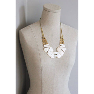 Geometric white stone necklace