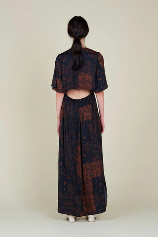 Maeve Open Back Satin Maxi Dress