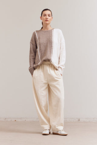Ava Contrast Cable Sweater