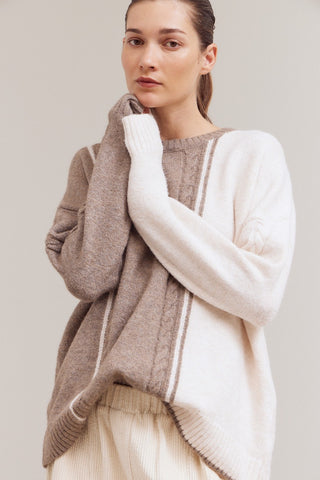 Ava Contrast Cable Sweater