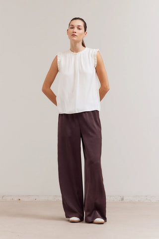 Stella Ruffle Sleeve Satin Blouse