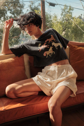 The Painted Horses Cropped Tee