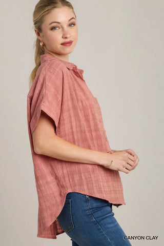 Vanessa Collared Button Down Top