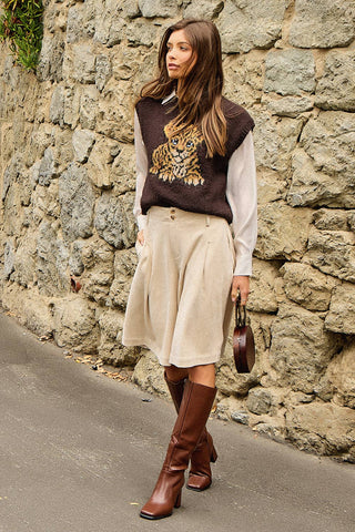 Cocoa Cub Leopard Mohair Vest
